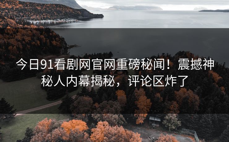 今日91看剧网官网重磅秘闻！震撼神秘人内幕揭秘，评论区炸了