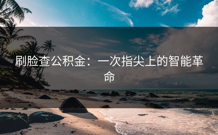 刷脸查公积金:一次指尖上的智能革命 刷脸查公积金:一次指尖上的智能革命