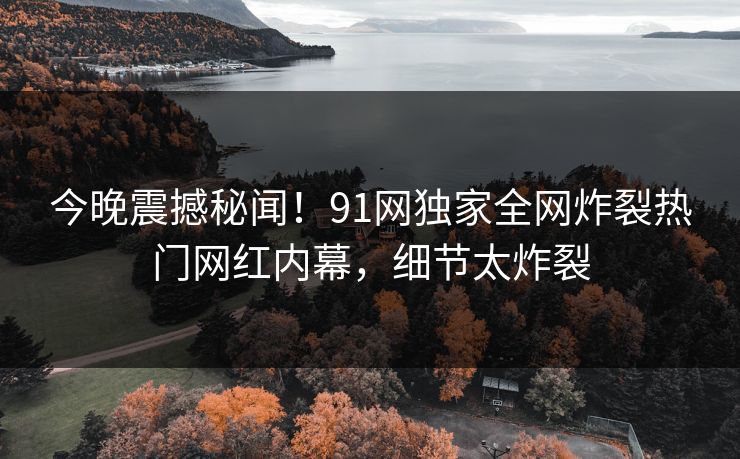 今晚震撼秘闻！91网独家全网炸裂热门网红内幕，细节太炸裂