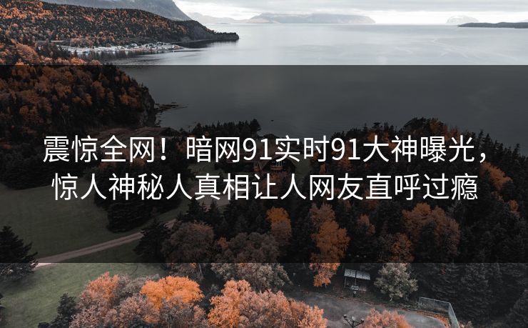 震惊全网！暗网91实时91大神曝光，惊人神秘人真相让人网友直呼过瘾
